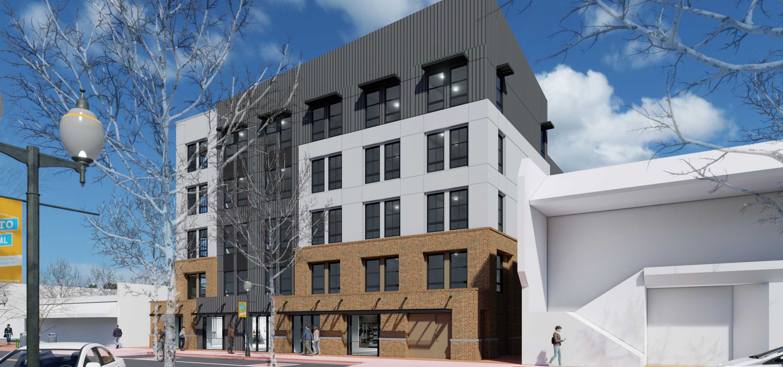 Rendering of urban garden style apartments