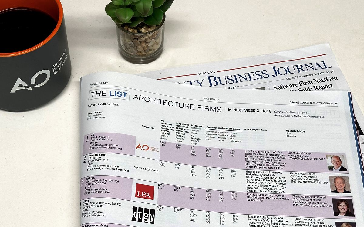 OCBJ Top Architecture Firms The List
